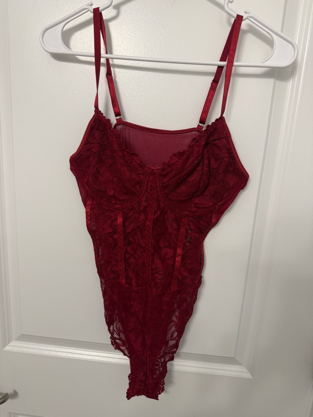 Women's Lace Bodysuit - Red